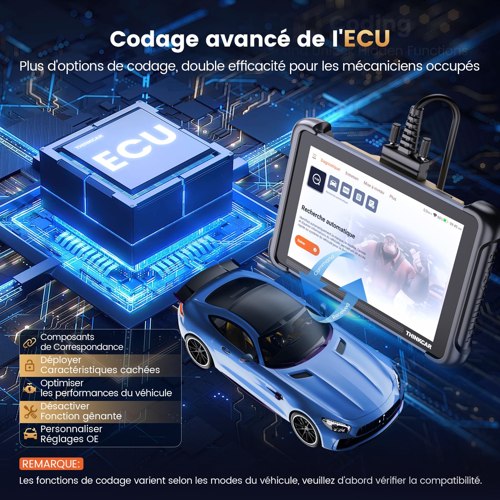 thinkcar ThinkScan TK689 Valise Diagnostic Auto, Bidirectionnel OBD2 Diagnostic Automobile Complet, 34+ Réinitialisation, Codage ECU, FCA Autoauth, CANFD&DoIP, Mise à Jour Gratuite à Vie