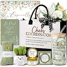 Thank You Gifts for Women, Administrative Professional Day Gifts, Chaos Coordinator Gift for Coworkers Women Boss Lady Manager Teacher Nurse Employee Appreciation Birthday Gift w/ Canvas Tote Bag