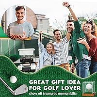 Vista 5 de JupDec Vitrina para pelotas de golf con soporte de recuerdos de acrílico transparente en forma de cubo con base de madera y tee, caja