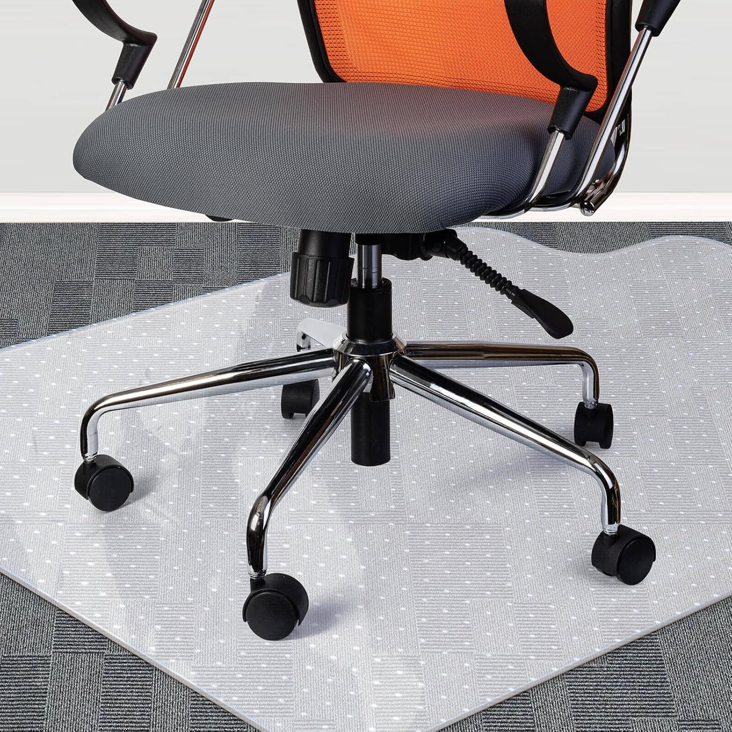 Youyijia Clear Chair Mat PVC Rectangle Spiked Clear Floor Protector Non