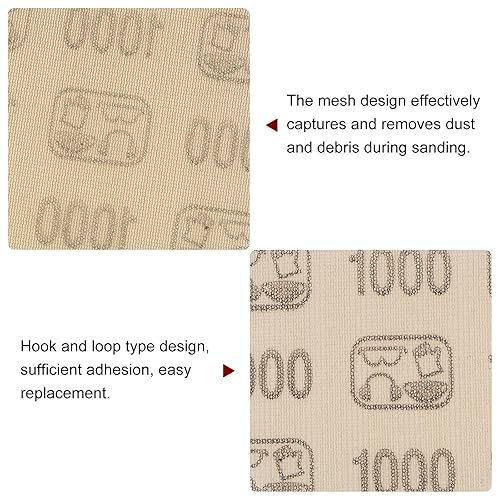 Miniatura 4 de HARFINGTON 35 discos de lijado de malla de 5 pulgadas, red de lijado de gancho y bucle, 1000 granos, almohadillas abrasivas sin polvo para paneles