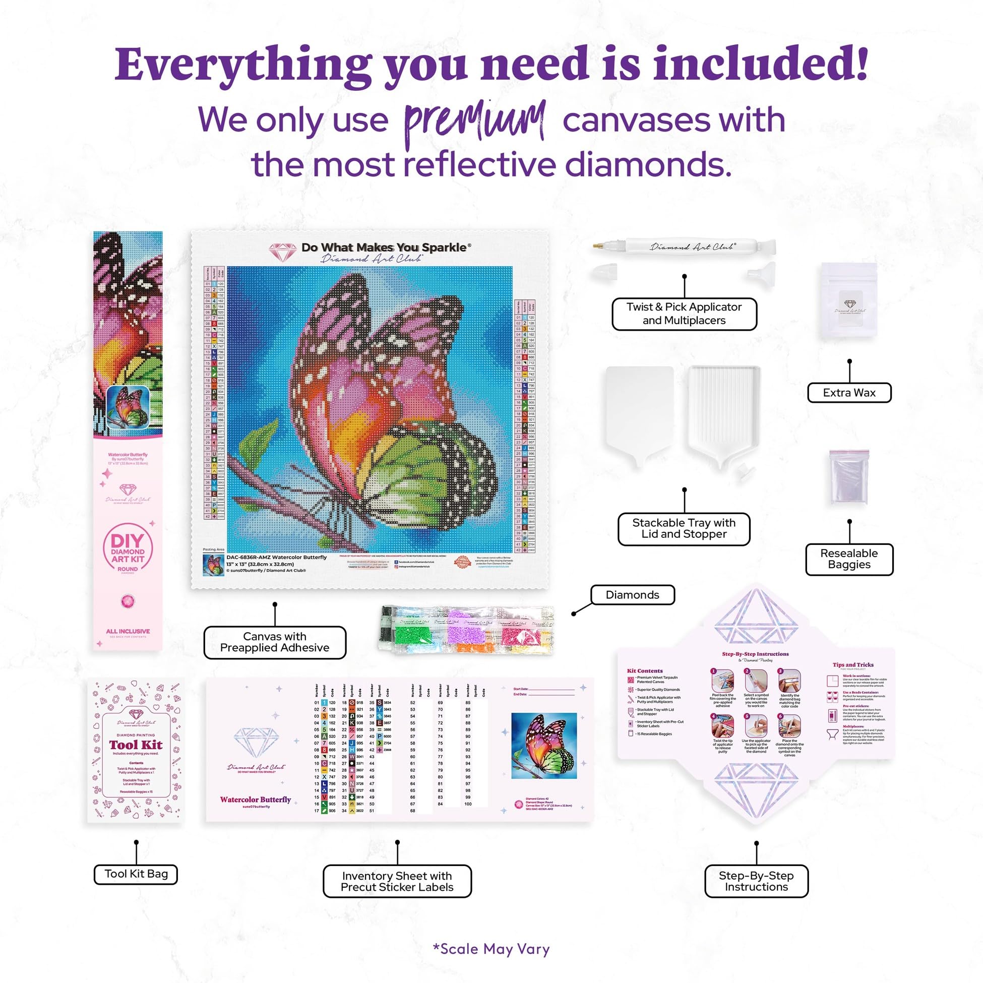 Amazon.com: DIAMOND ART CLUB Watercolor Butterfly Diamond Painting