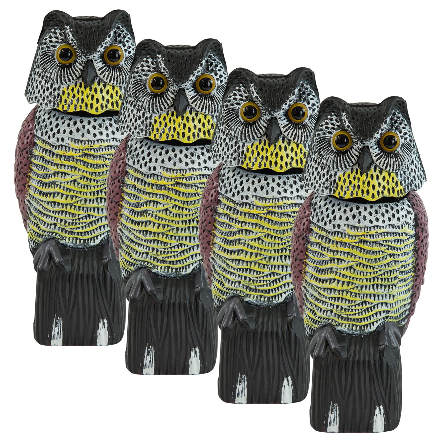 Woodside As Pictured 4 X Large Realistic Owl Decoy With Rotating Head Bird/Pigeon/Crow Scarer