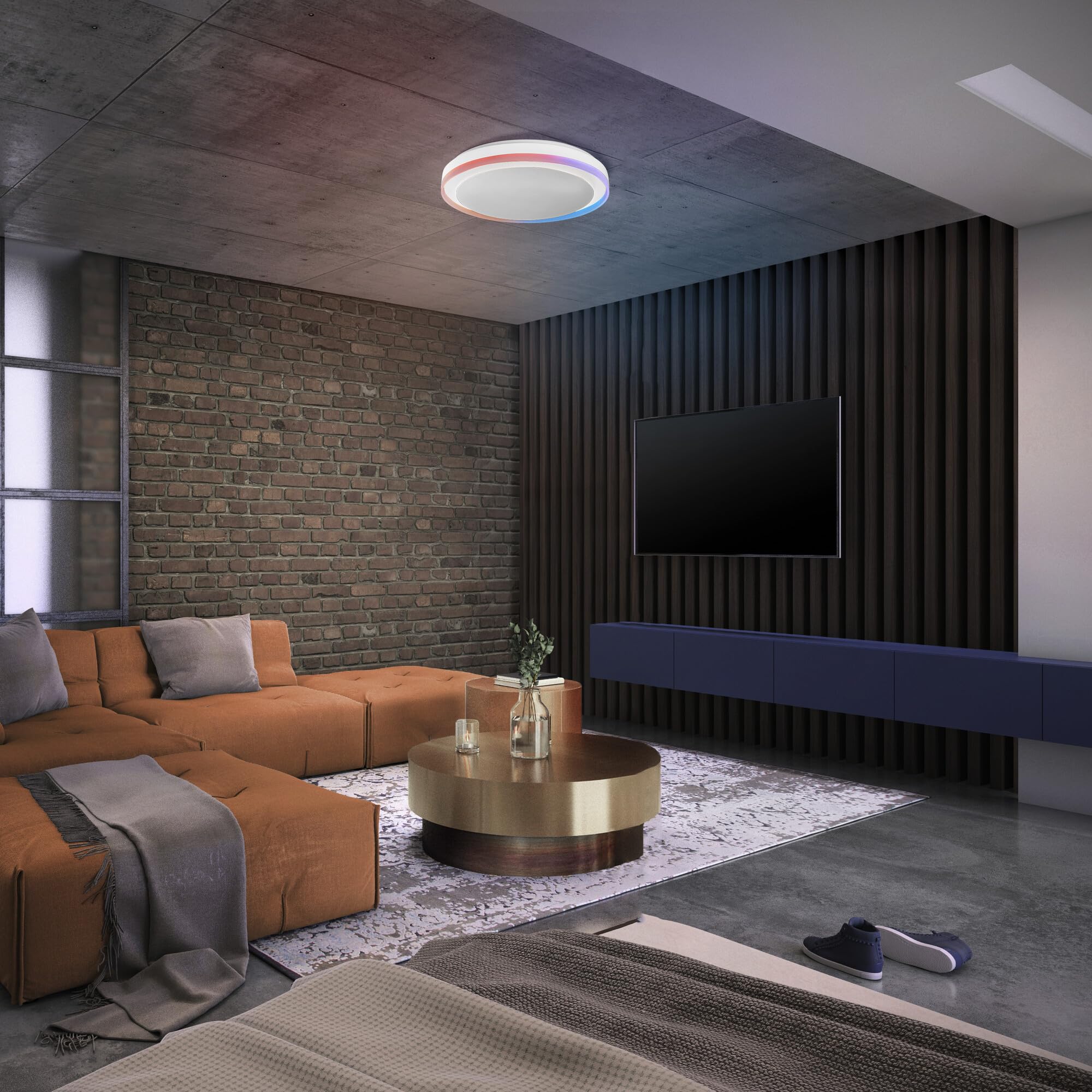 LEDVANCE SMART + WIFI LED Deckenleuchte, weiß, 32W, 3400lm, Weißlichtfunktion, dimmbar, dynamischer Magic-RGB Lichteffekt, lange Lebensdauer, einfache Montage, App-steuerbar, 2700-6500K