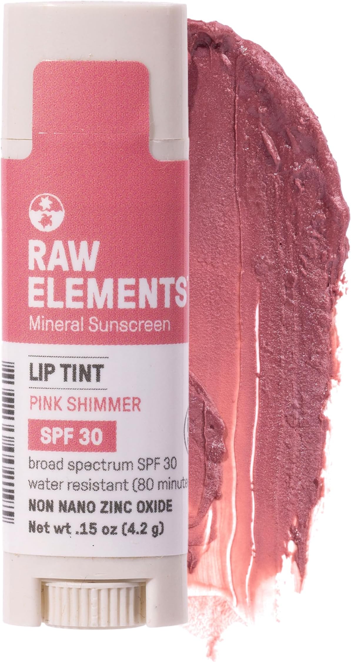 Organic Pink Lip Shimmer Zinc Oxide SPF 30+, 0.15oz
