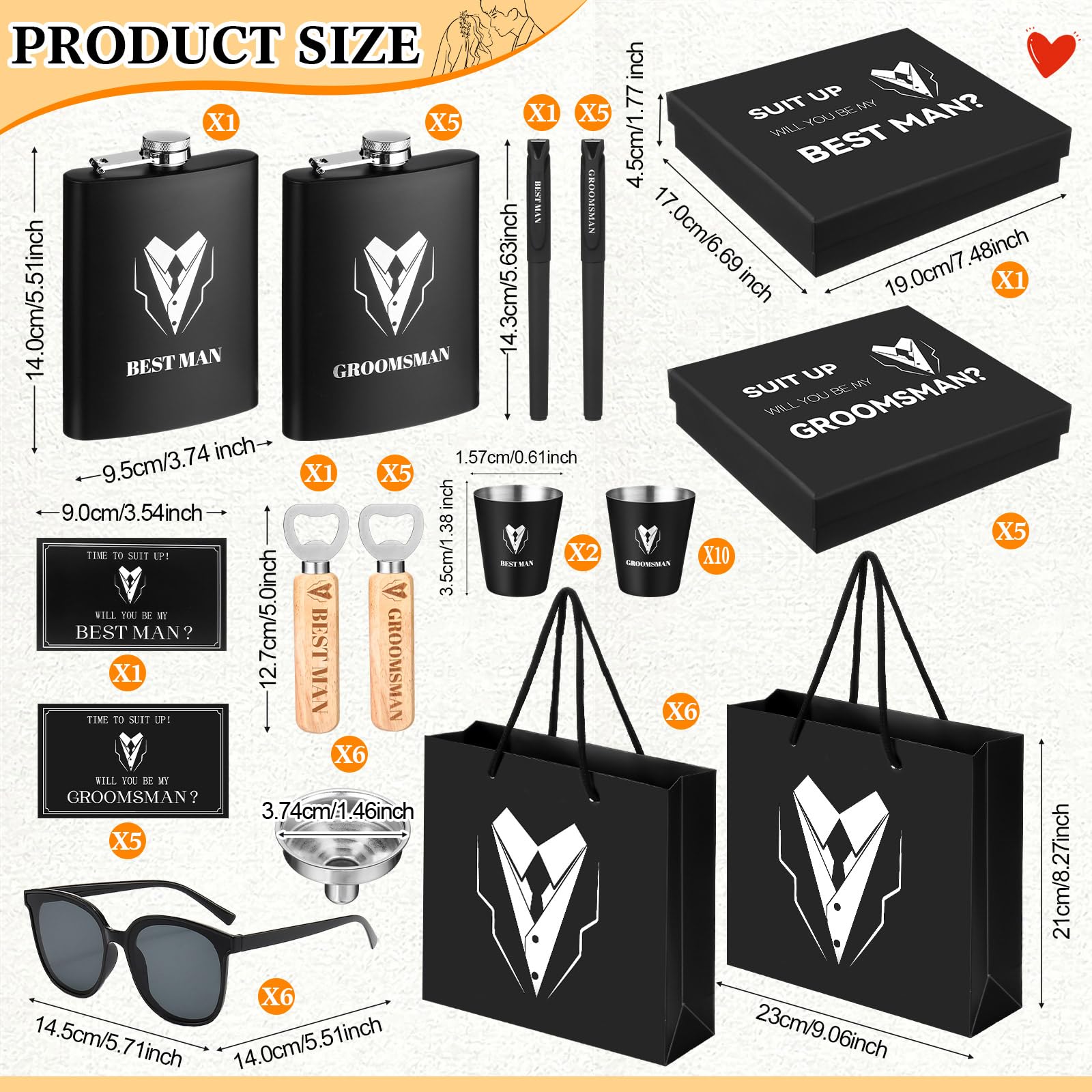 Nosiny 30 Pcs Groomsmen Gift Groomsmen Proposal Box Set... Nosiny 30 Pcs Groomsmen Gift Groomsmen Proposal Box Set...