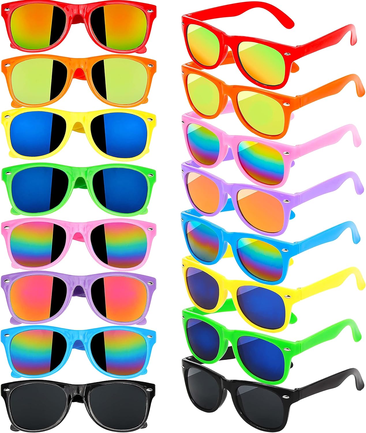 24 Pcs Kids Sunglasses Party Favors Bulk, Neon Sunglasses with UV400 Protection for