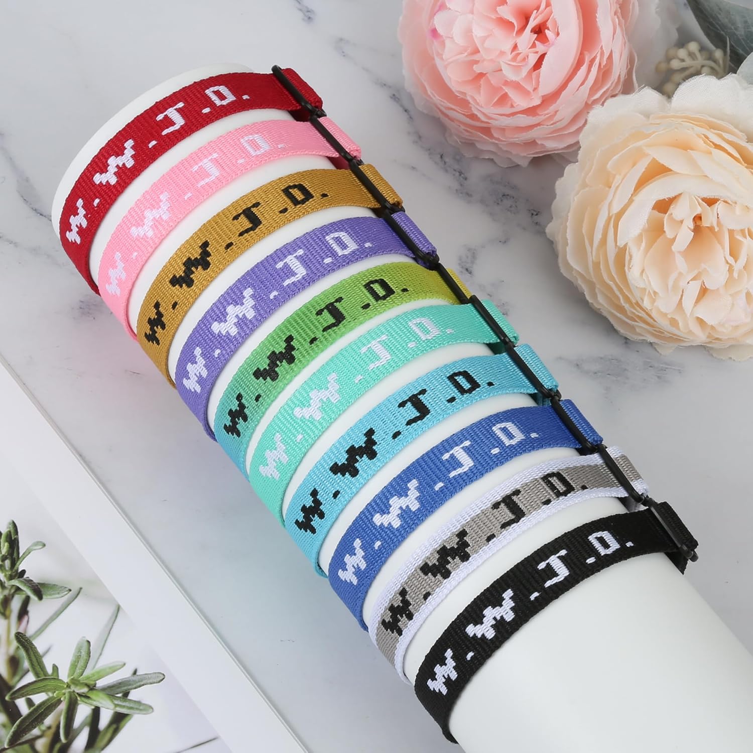 6PCS WWJD Bracelet for Women Men, Christian Gifts Wristbands, WWJD Rubber Bracelets - What Would Jesus Do Bracelet - Image 4