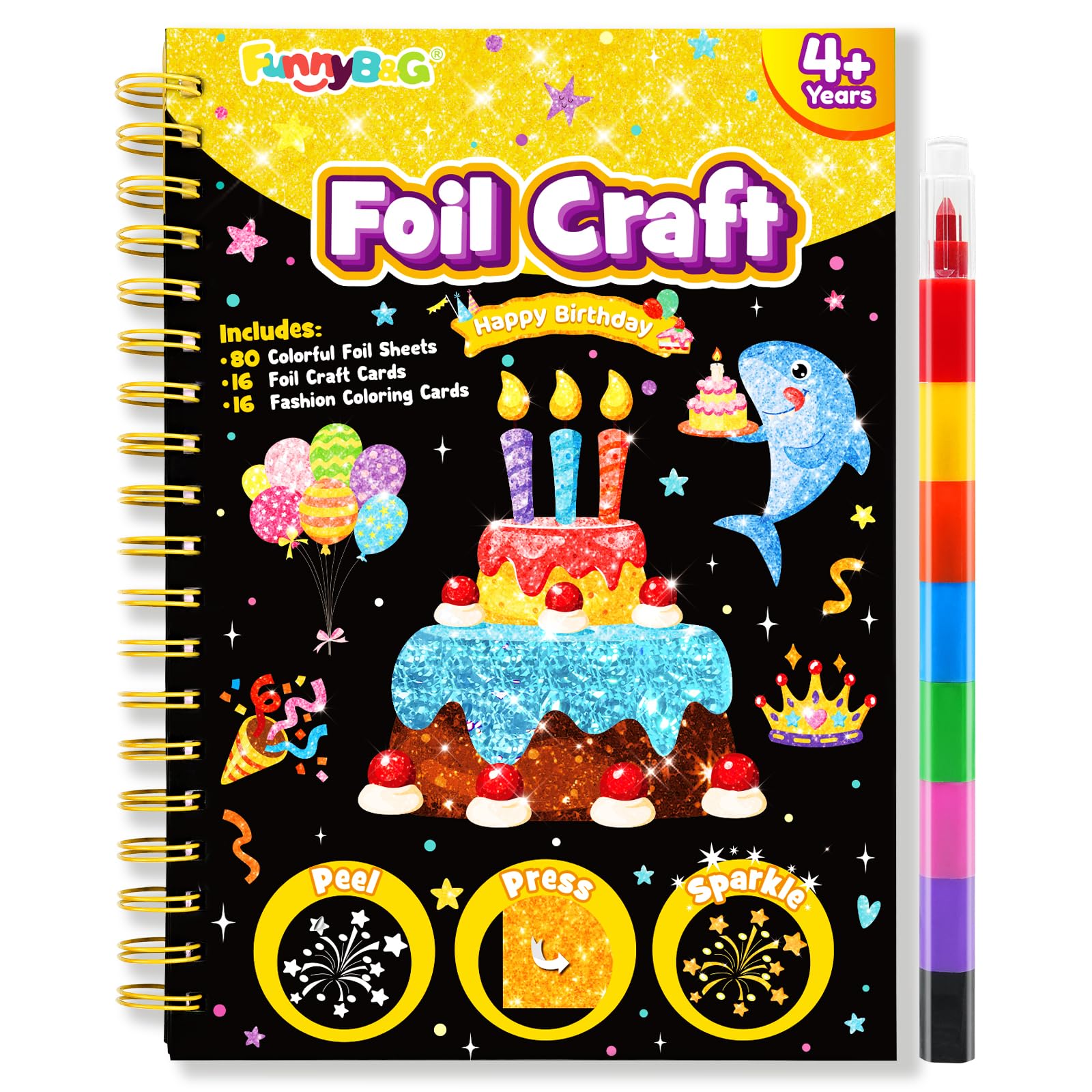 FUNNYB&G Manualidades infantiles con foil, Creativo Kit Manualidades niños, Juguete Niña Regalos Para de 3 4 5 6 7 8 9 12 Años Niño cumpleaños (Princesa) — view 11