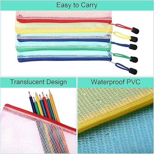 Vista 9 de Mimorou Paquete de 100 bolsas de lápices de Navidad de operación a granel, de malla, con cremallera, 9.5 x 4.5 pulgadas, estuche de almacenamiento