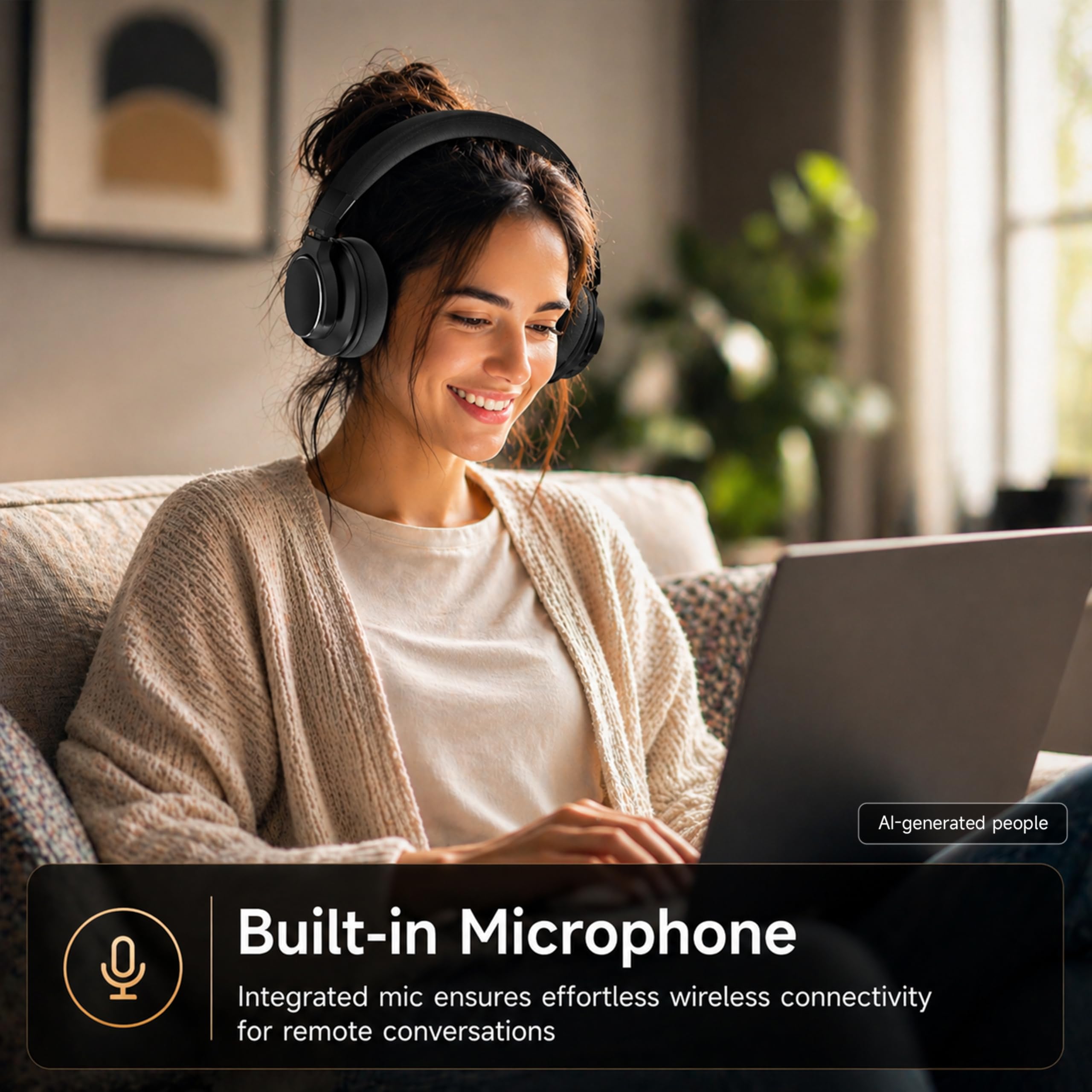 syndesmos Cuffie Bluetooth over-ear wireless, per monitor da studio e DJ, con driver da 50 mm, durata di riproduzione 100 ore, jack audio cablato da 0,25 pollici a 3,5 mm per mixaggio, registrazione