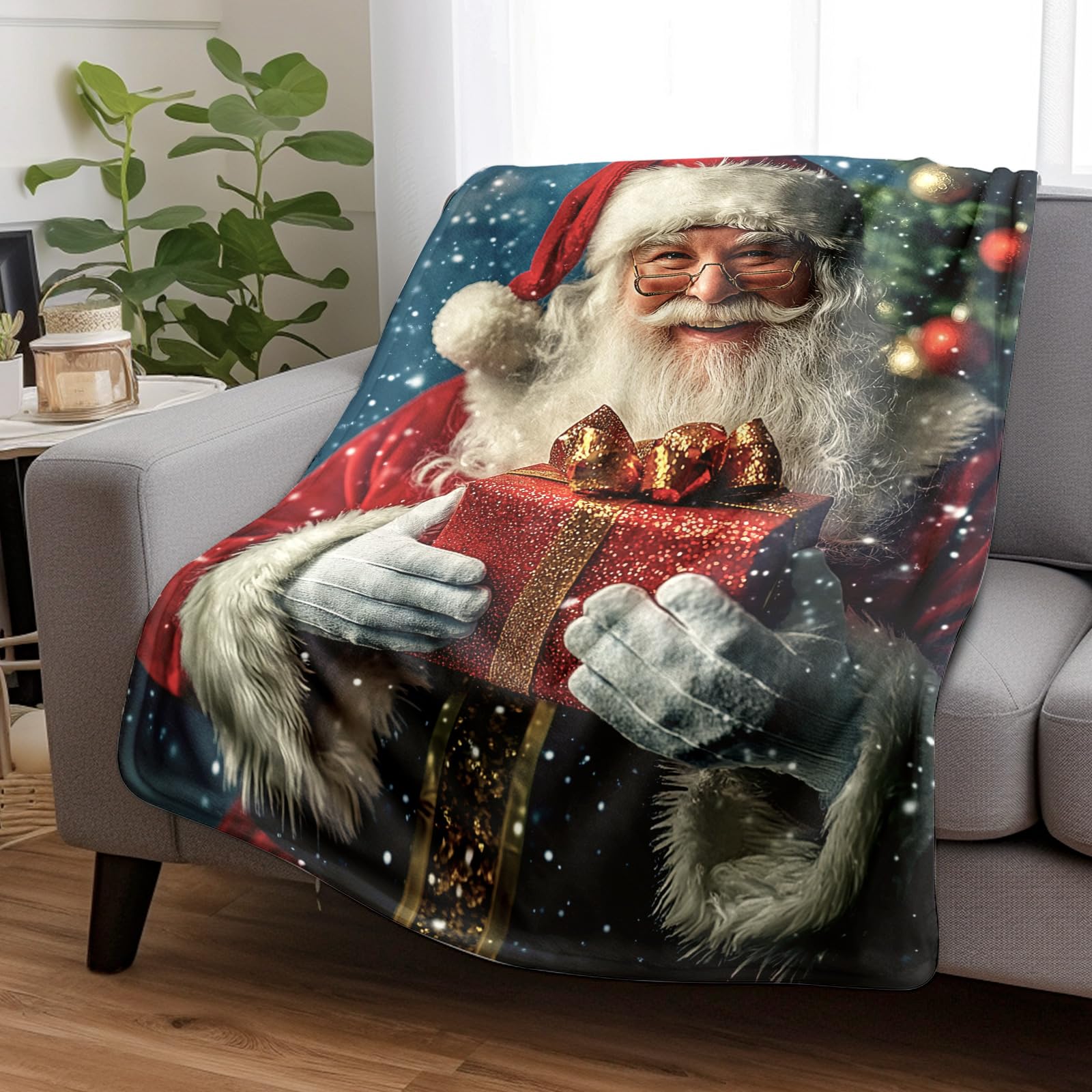 Couverture Noël Motif Casse-Noisette - Polaire Douce - Dimensions 101x127 Cm - Pour Canapé, Lit, Décoration Fête