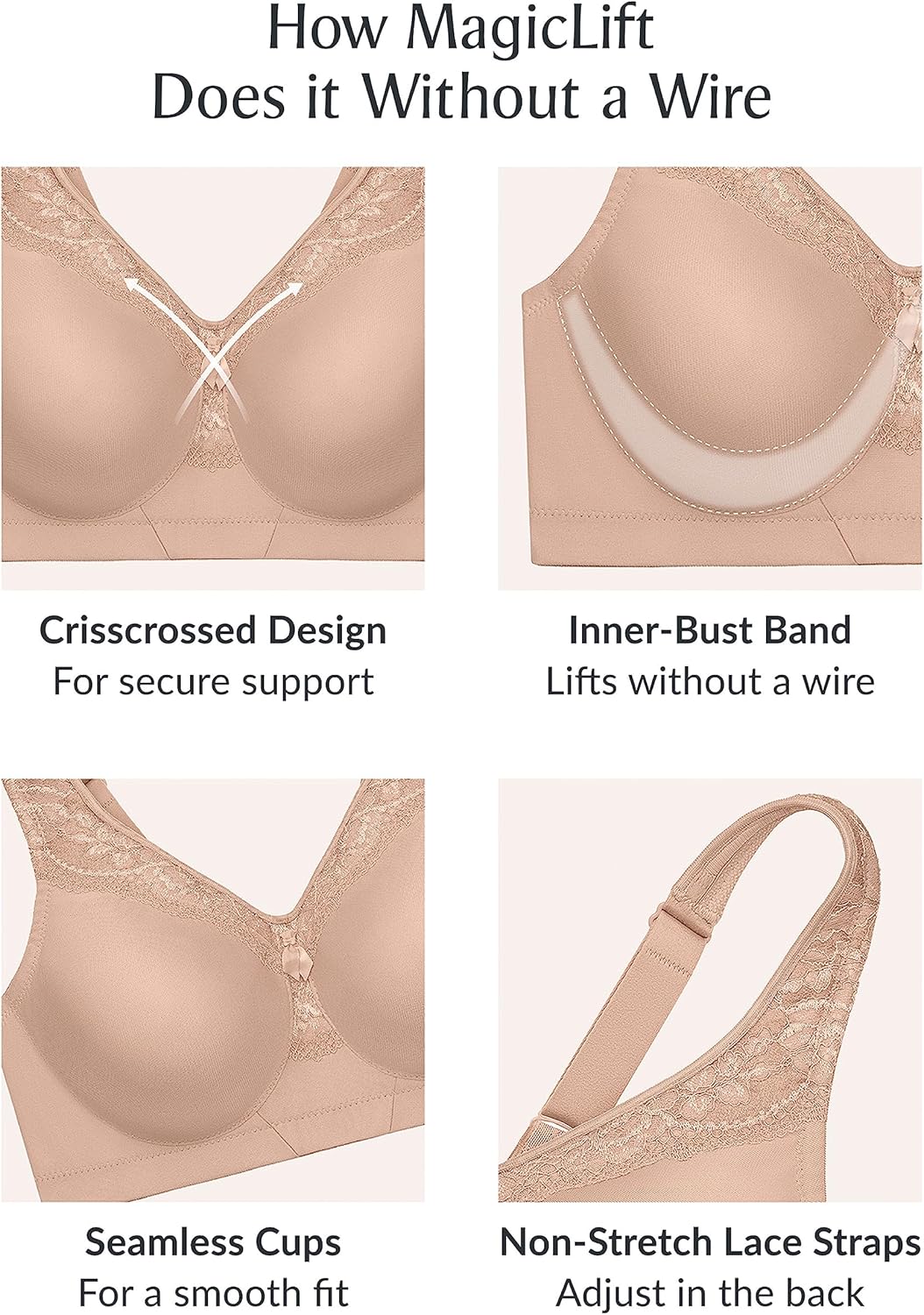 Glamorise Womens MagicLift Seamless Bra Wirefree 1007 - Image 7