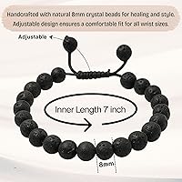 Vista 20 de Amazing Gemstone Crystal Bracelet for Women Men's Gifts - Protection Healing Crystal Bracelet - 8mm Gemstone Beaded Adjustable Bracelet Pulseras