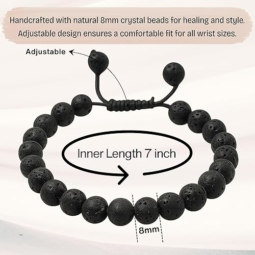 Miniatura 20 de Amazing Gemstone Crystal Bracelet for Women Men's Gifts - Protection Healing Crystal Bracelet - 8mm Gemstone Beaded Adjustable Bracelet Pulseras