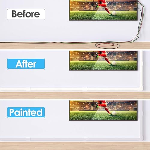 Miniatura 5 de Yecaye Ocultador de cable grande para 3-4 cables, sistema de gestión de cables de pared para cubierta de cable de pared, ocultación de alambre de