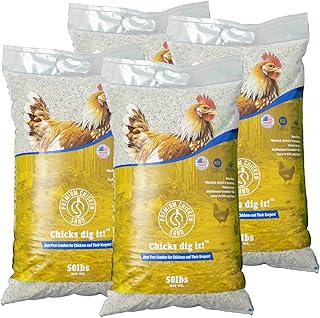 50 lbs (4-Pack) – Dust-Free, Odor-Control Bedding for Chicken Coops, Nesting Boxes, and Runs – Natural Poultry Litter, 200 lbs Total
