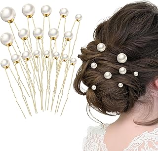 18 Pieces Wedding Pearl Hair Pins, U Pearl Shaped Hair Accessories for B...