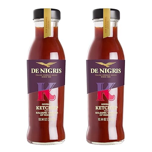 De Nigris Excellence line - Ketchup italiano gourmet con vinagre balsámico de Módena 10,14 oz (paquete de 2) Ketchup con vinagre balsámico de