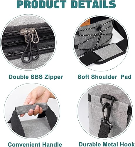 Miniatura 5 de Lonchera para mujereshombres, lonchera aislada reutilizable de 2 niveles con correa ajustable para el hombro, organizador a prueba de fugas para