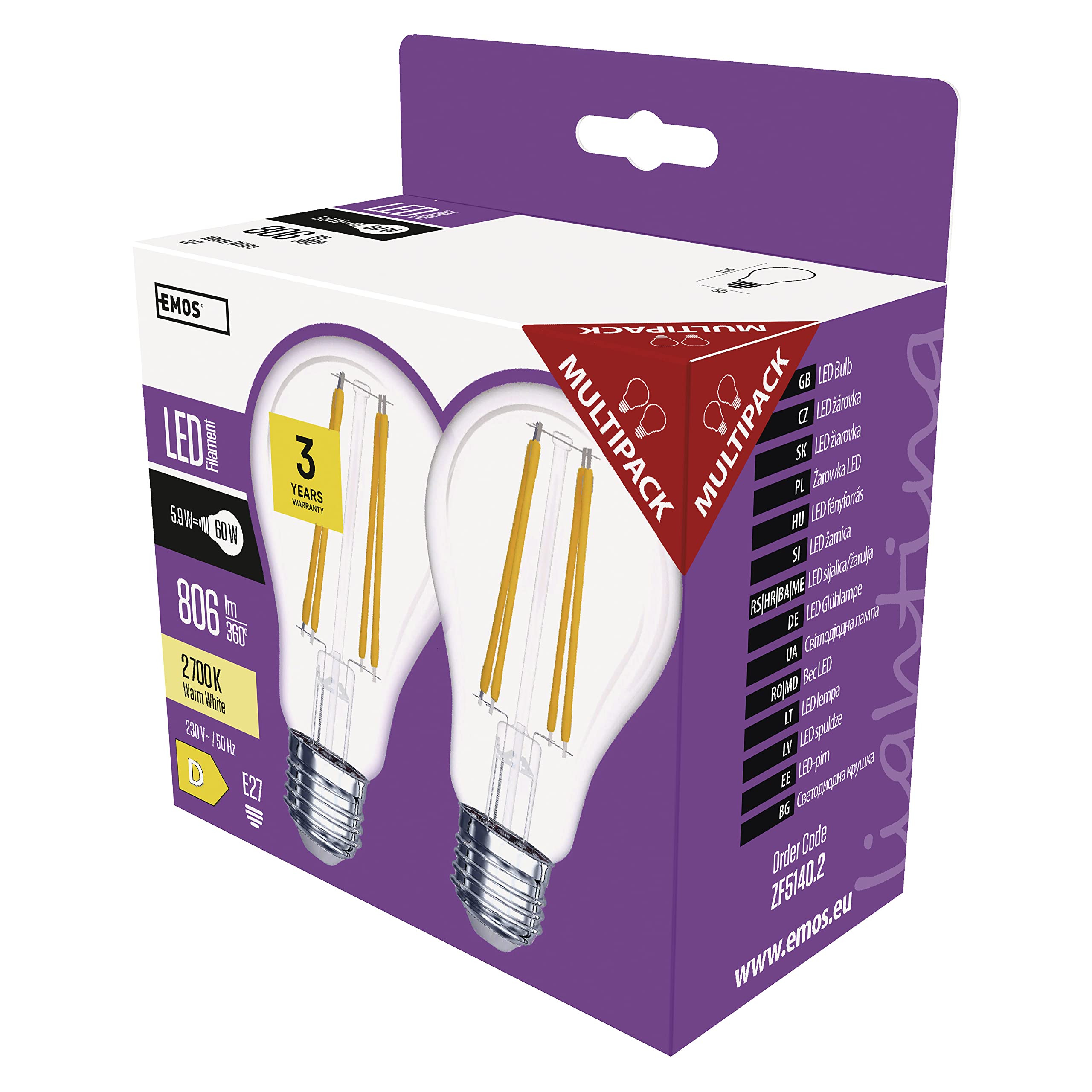 EMOS Lampadina LED Edison MiniGlobe, 5,9 W, Ricambio Per Lampadina Da
