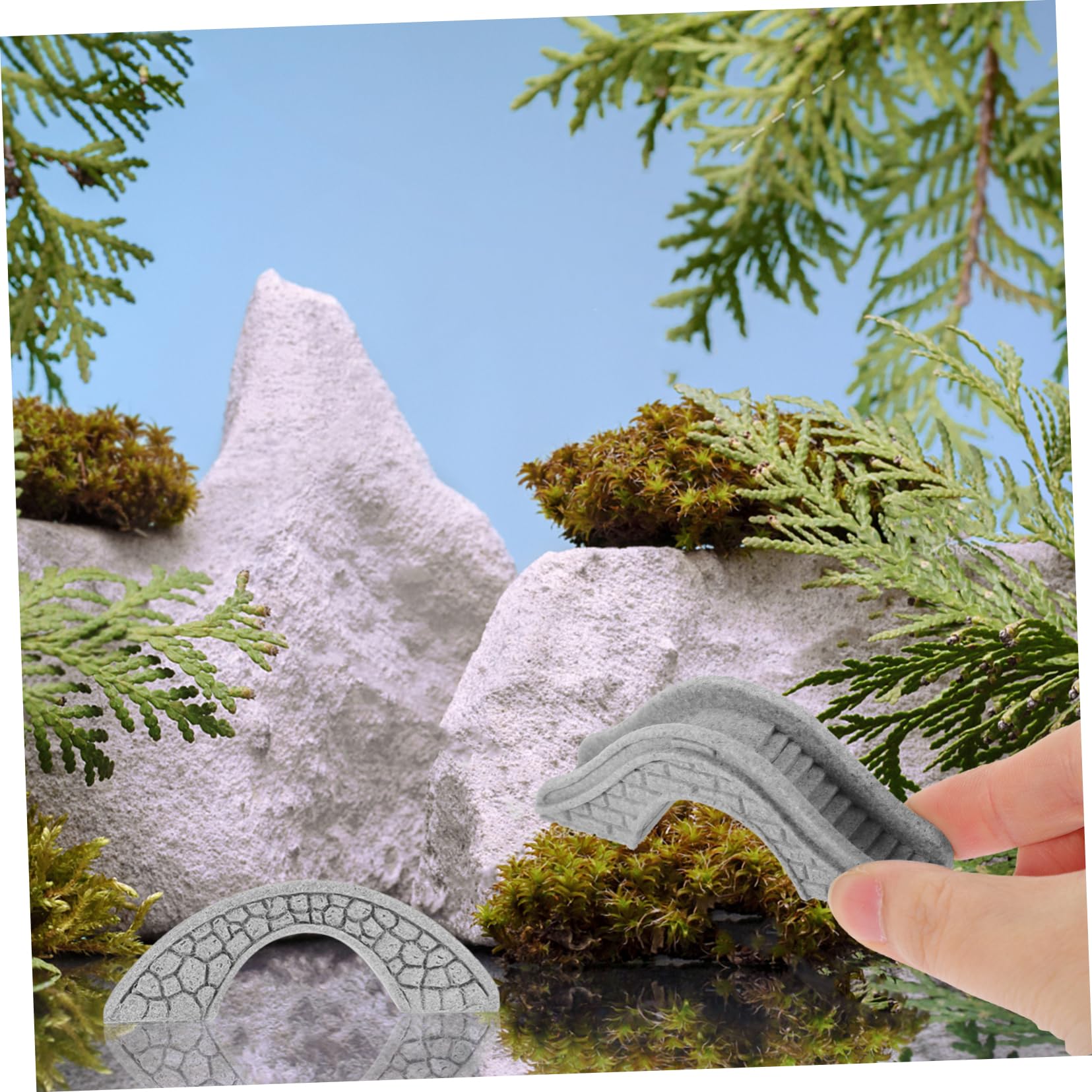 Kisangel Lot De 5 Ponts Décoratifs pour Aquarium De Jardin Aménagement Paysager Robuste Et Élégant 2 Pièces X 5