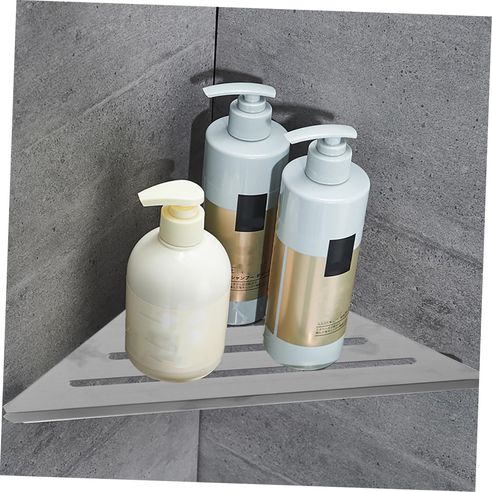 Scaffale Bagno da Parete in Acciaio Inossidabile Portashampoo e Struttura Rinforzata per Balconi e Hotel, Capacità di Carico Elevata e Design Angolare
