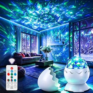 Ocean Wave Galaxy Projector Night Light, Water Ripple Night Lights for Kids