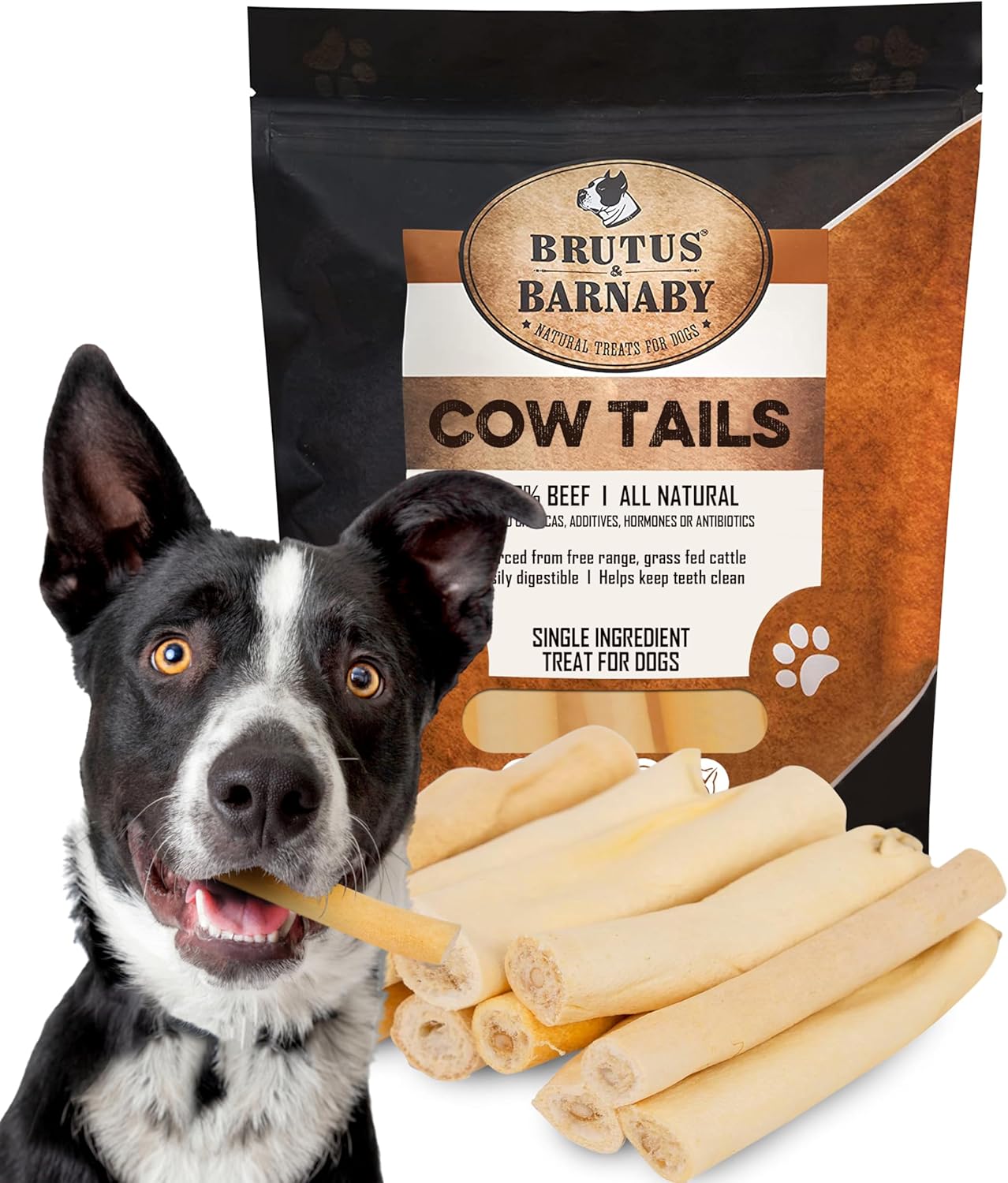 BRUTUS & BARNABY 100 Natural Cow Tails Dog Treat Our