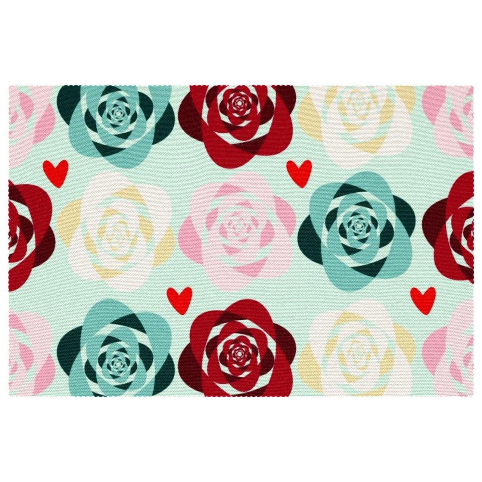 Sets de table roses thermorésistants et anti-rayures pour table de repas