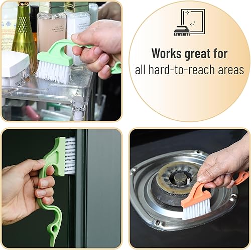 Miniatura 6 de Slick- Cepillo de limpieza de riel de ventana, paquete de 2, cepillo de limpieza de ventanas, cepillo de limpieza de ranuras de ventana, limpiador