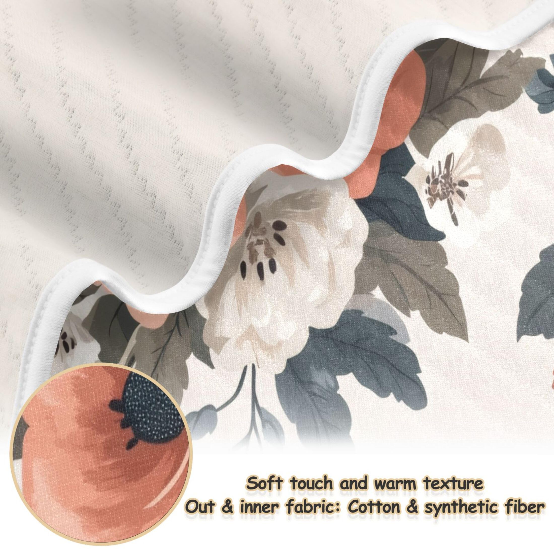 Burbuja Flowers Baby Blanket for Boys Girls, Nursery Soft Warm Swaddling Receiving Baby Blankets, 30x40 in Toddler Blanket