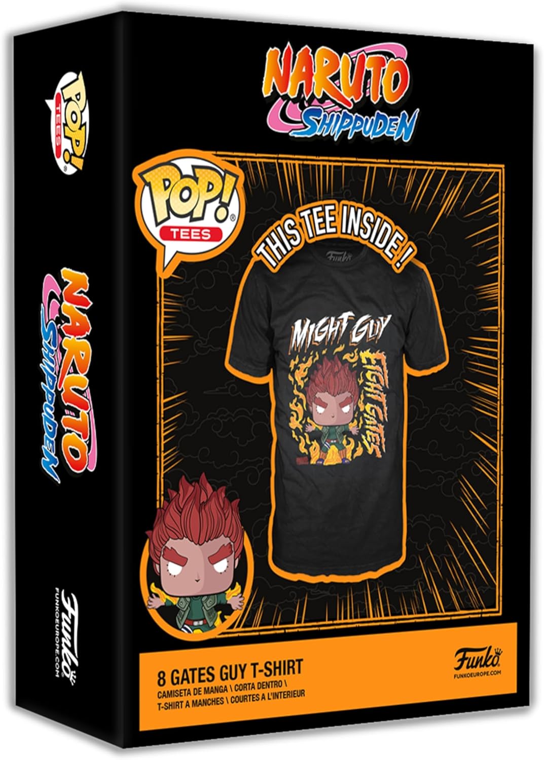 Funko Boxed Tee: Naruto - 8 Gates Guy - Small - (S) - T-Shirt - Clothes - Gift Idea - Short Sleeve Top for Adults Unisex Men and Women - Official Merchandise - Anime Fans