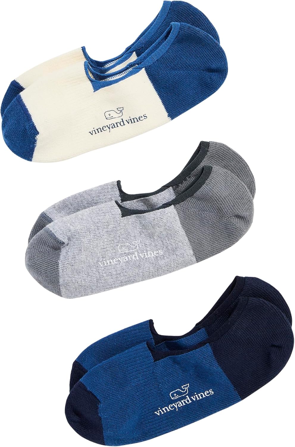 vineyard vines No-Show Loafer 3-Pack Socks, Prussian Blue, onesz