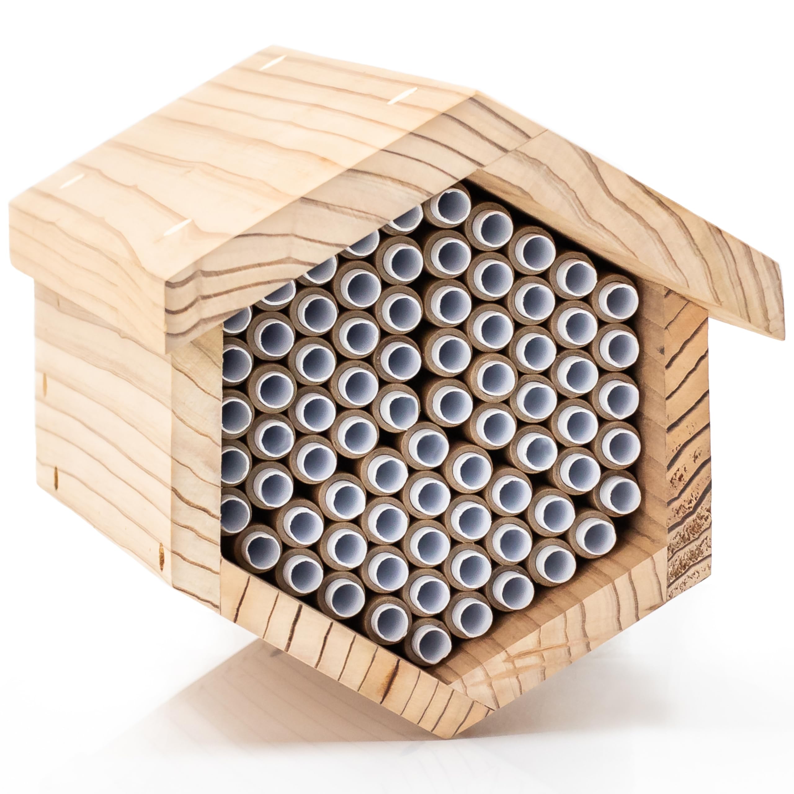 WHITEHORSE Premium Cedar Bee House - 6” Long Replaceable Tubes - Perfect for Mason Beekeeping - an Insect Hotel Built to Last - Support Bees While