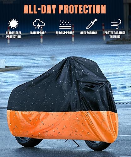 Miniatura 6 de Funda impermeable para motocicleta, para todas las estaciones, accesorios de automóvil, cubierta completa para motocicleta, cubierta completa para