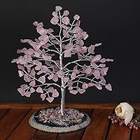 Vista 39 de Rose Quartz Gemstone Tree of LifeNatural Reiki Crystals Gemstone Chakra Tree for Positive Energy, Geode Agate Slice Base, Feng Shui Decor, Good