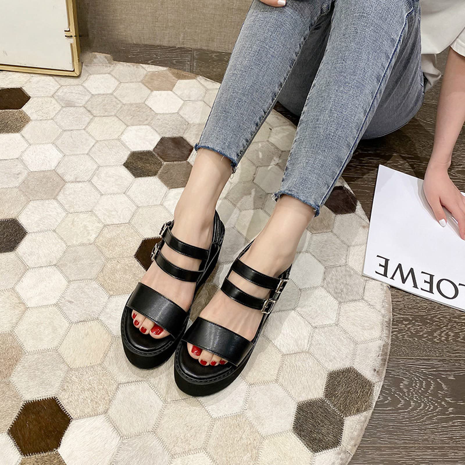 YNSNWBD Scarpe Gotiche Scarpe estive con Fibbia con Plateau Aperto  Piattaforma in Morbida Pelle da Donna Comodi Sandali gotici Tacchi Alti da  Donna : Amazon.it: Moda