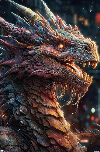 Trends International Wumples - Póster de pared de dragón, 14.72 x 22.37 pulgadas, versión premium sin marco