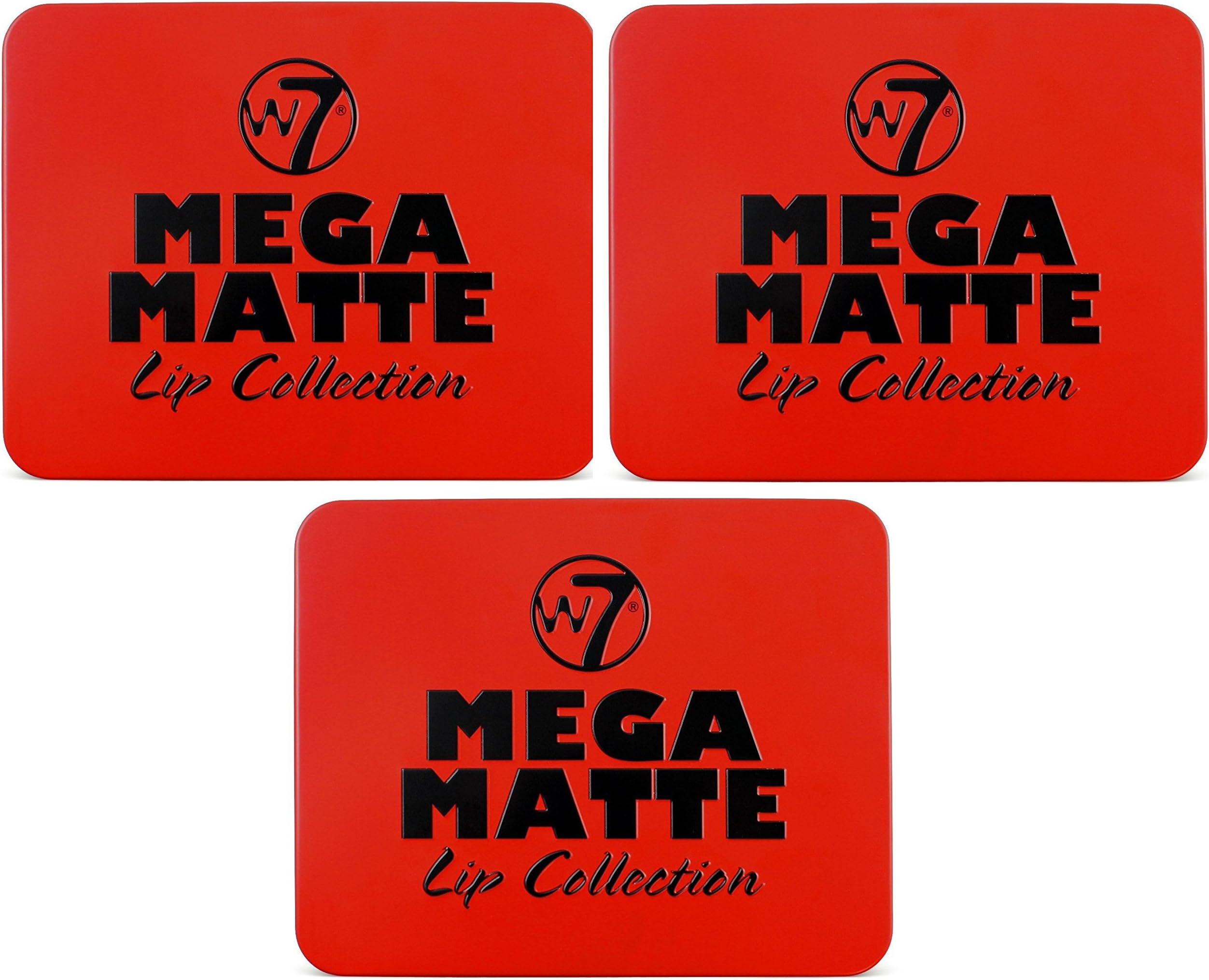 W7 Mega Matte Lip Collection Tin 7 ml, 4-Piece - Pack of 3