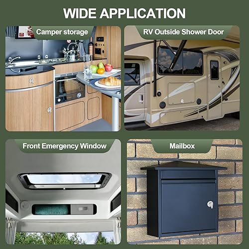Miniatura 9 de Pestillo de compartimento para caravana, pestillo de pulgar de 1 pulgada, cerradura de leva desplazada, sin llave, para cámper, remolque,