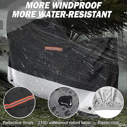 Miniatura 2 de XYZCTEM Funda de motocicleta  Protección impermeable para exteriores para todas las estaciones  Apto para bicicletas turísticas de 87 pulgadas