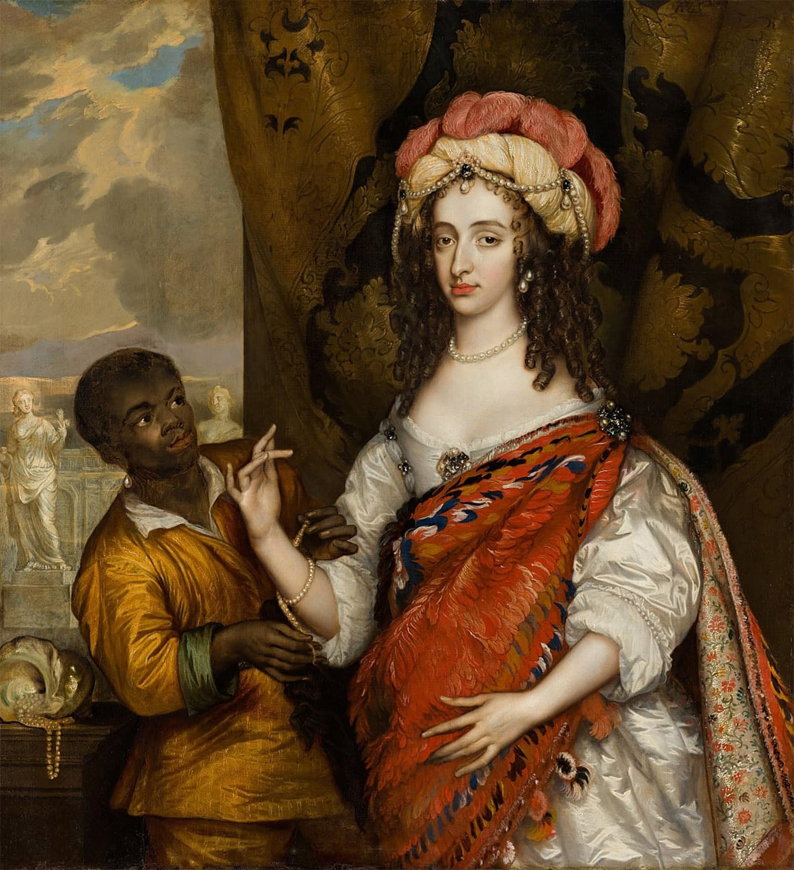 ARTXLXXBN Famous Art Print Poster Vintage Wall Art Posthumous Portrait of Mary I Stuart with a Servant by Adriaen Hanneman Canvas Art Poster for Home Decor 60x90cm