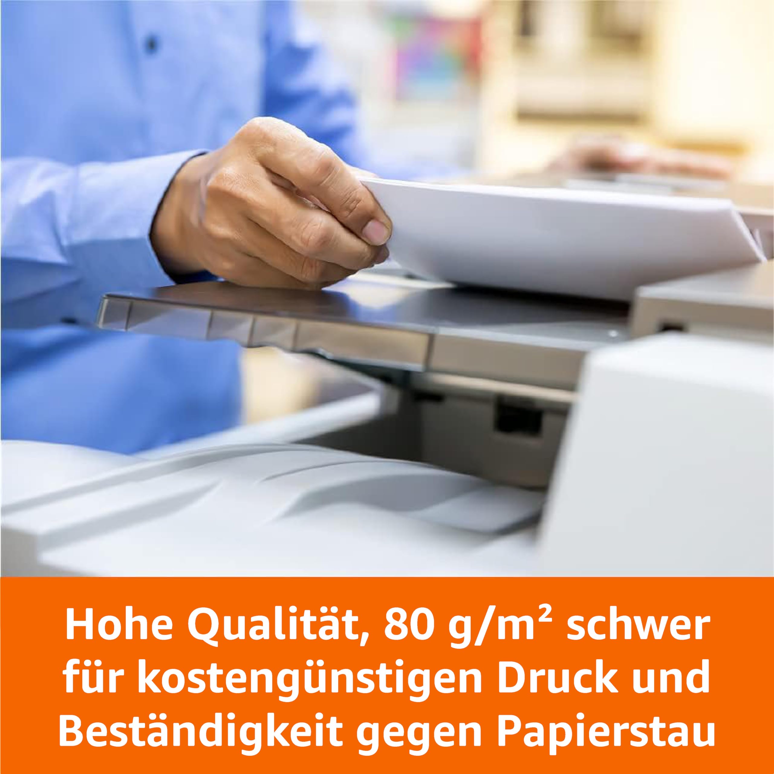Amazon Basics Druckerpapier, DIN A4, 80 g/m², 2500 Stück, 5 Packungen mit 500, Weiß
