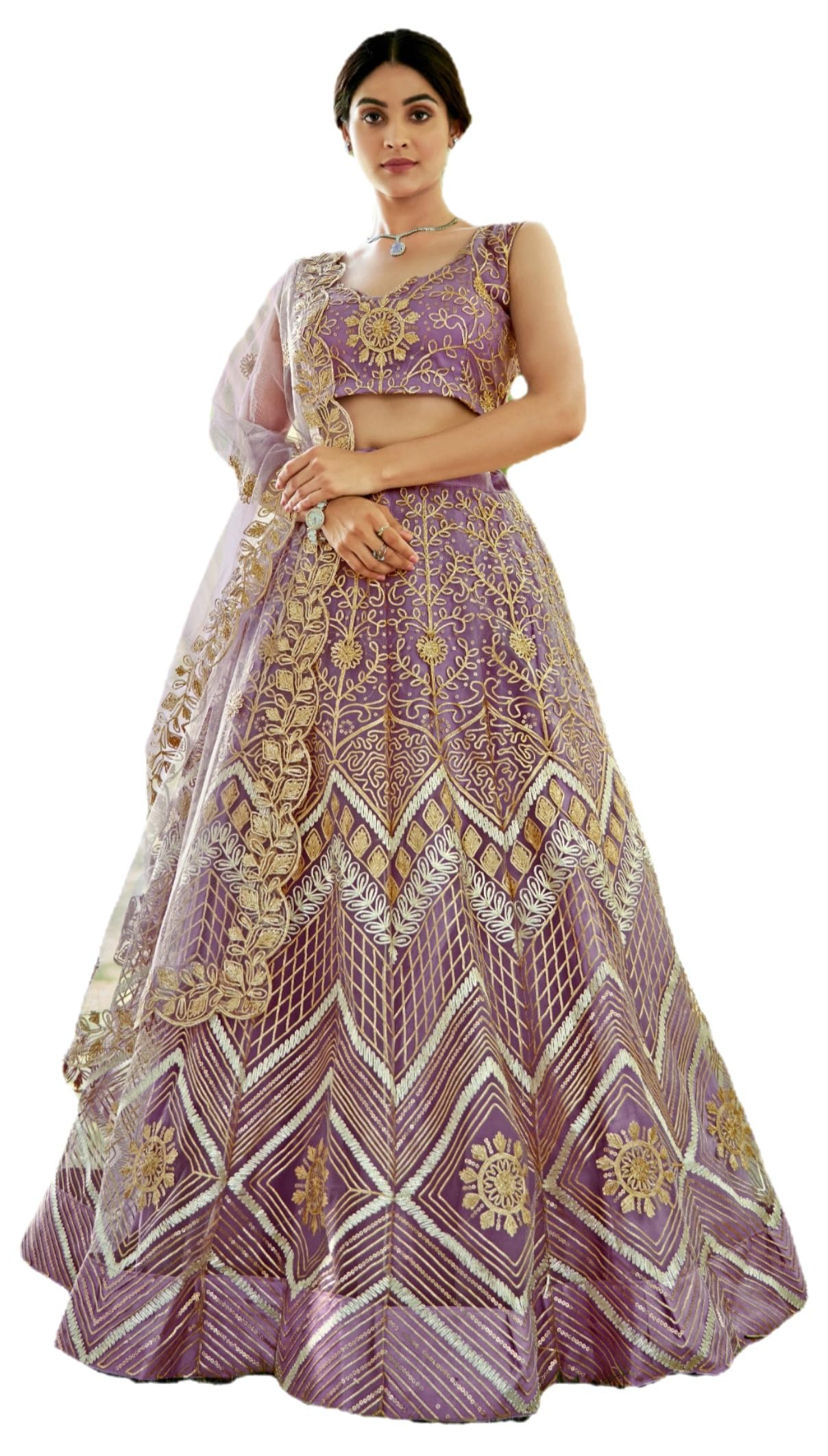 Women's ready-to-wear lehenga choli set for traditional wedding Navratri with embroidery (0322)