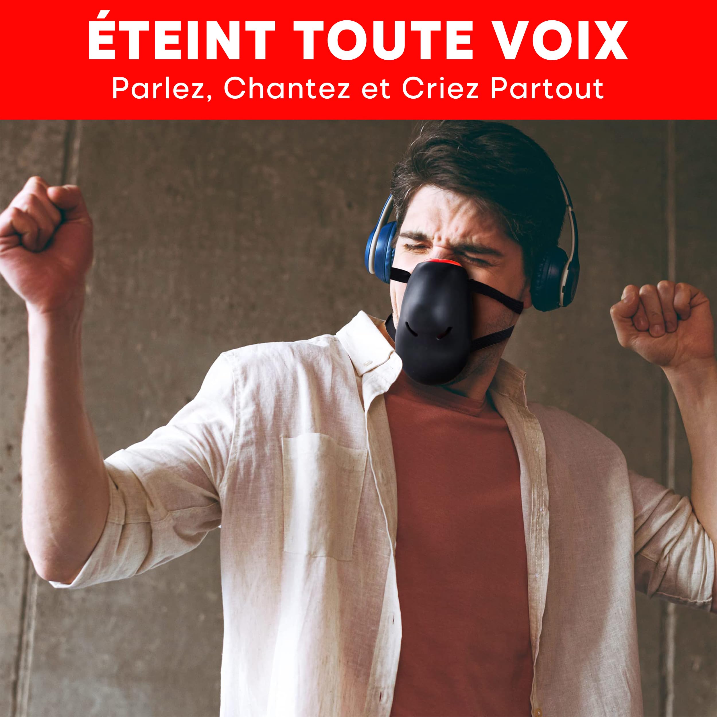 Tilcare Amortisseur de Voix Masque insonorisé pour Les chanteurs, Anti-Stress - Masque Anti-Bruit pour l'échauffement Vocal, Sensoriel, Elimination du Bruit - Sangles Amovibles réglables