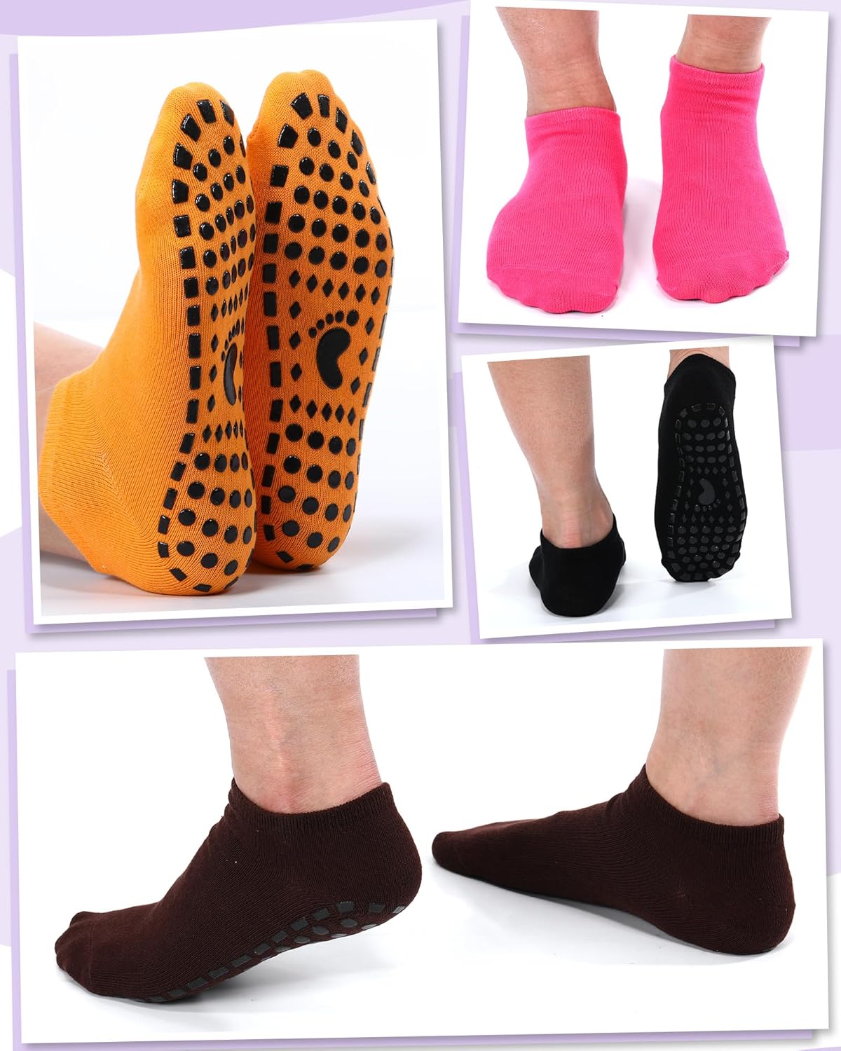 Haysandy 40 Pairs Non Slip Yoga Socks for Women Bulk Pilates with Grips Anti Skid Athletic Grippy Slipper Socks - Image 2
