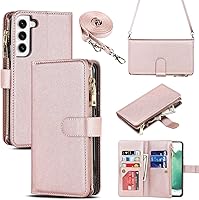 Vista 13 de iCoverCase para Samsung Galaxy S22 - Funda tipo cartera con soporte y bolsillos para tarjetas, funda de piel sintética con cierre magnético