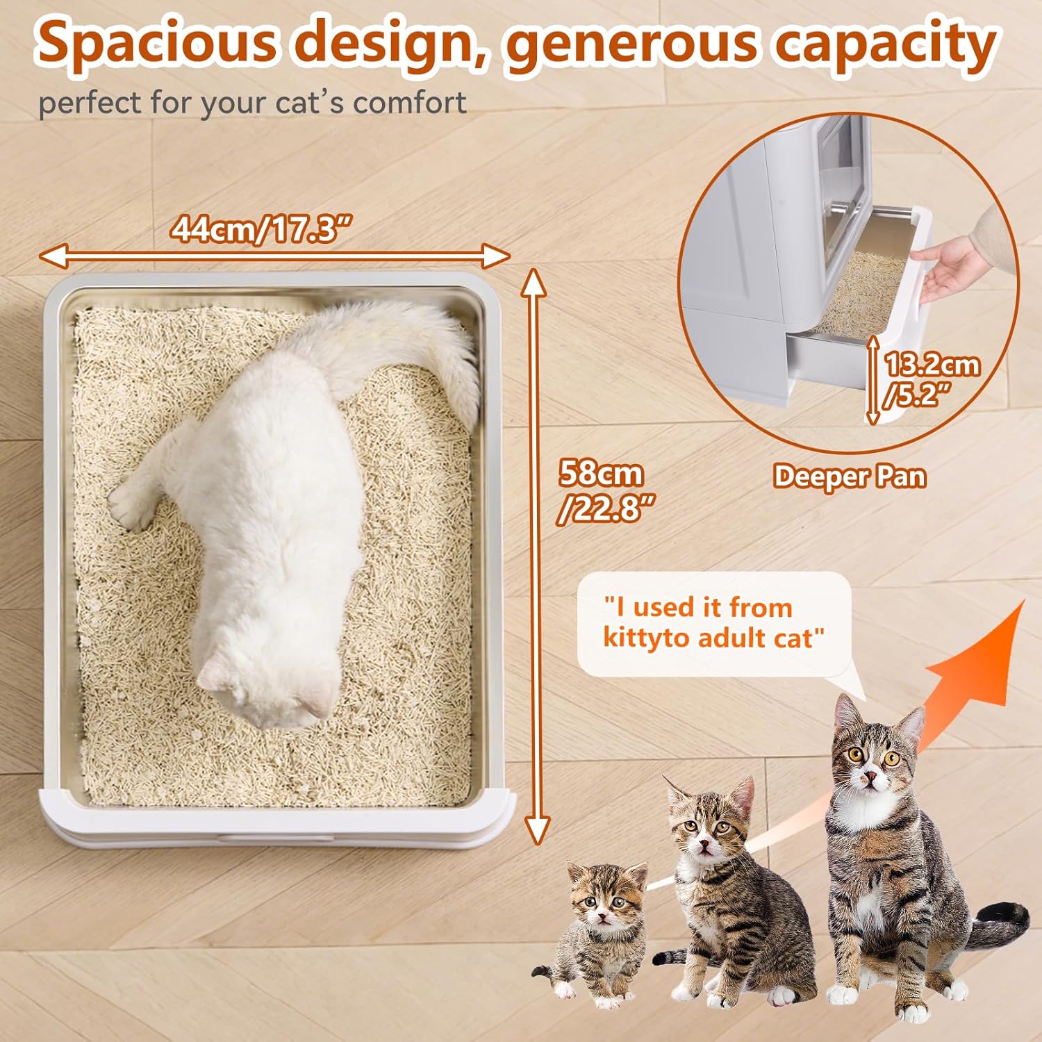 Enclosed Stainless Steel Cat Litter Boxes,Large Foldable Litter Box with Lid,Hooded Covered Stainless Steel Cat Litter Box,Easy Cleaning,No Urine Leakage,Deeper Pan