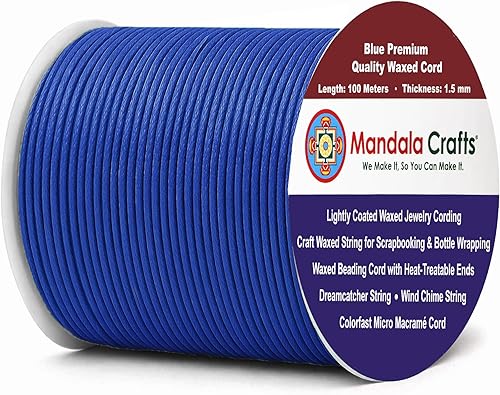 Miniatura 129 de Cuerda Mandala Crafts 0.03 pulgadas 109 yardas para hacer joyería, artesanía, macramé, cuerda de algodón encerado